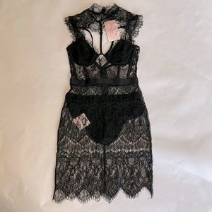 MISS LOLA SEXY SHEER LACE DRESS